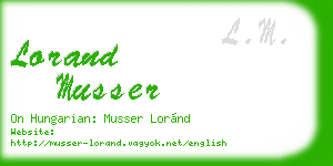 lorand musser business card